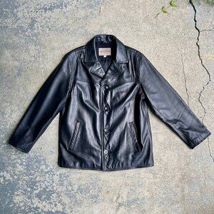 GUESS by Marciano Men’s Black Leather Jacket – Genuine Leather, Moto Style